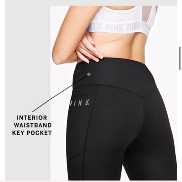 💕VS PINK BLACK & GREY MARL ULTIMATE V LEGGINGS - Picture 9 of 10